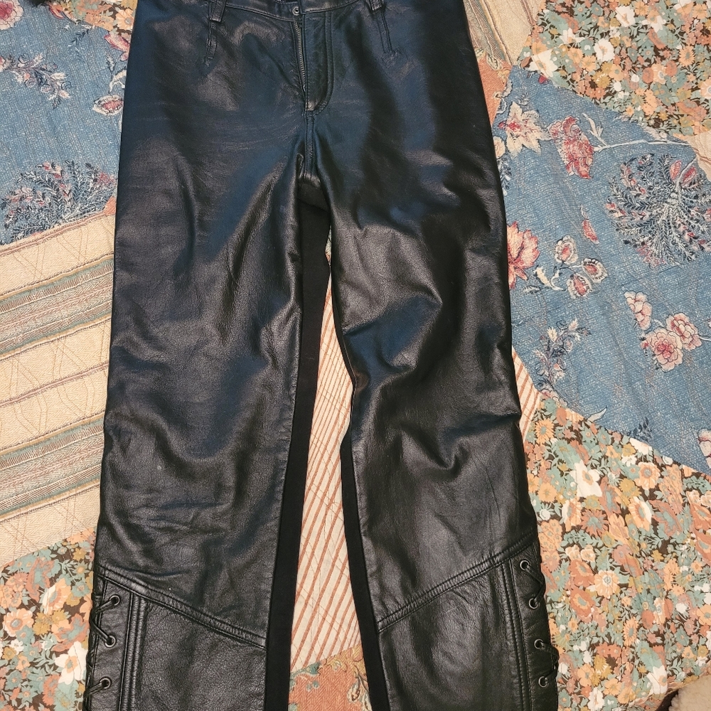 Black leather pants